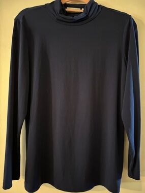 Susan Graver Royal Blue Long Sleeve Mock Neck Top